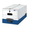 File Storage|Bankers Box® Bankers Box Liberty Heavy-Duty Corrugated File Storage Boxes, Letter Size, White/Blue, 4/Carton (0001103)