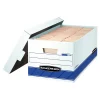 File Storage|Bankers Box® Bankers Box Medium-Duty Corrugated File Storage Boxes, Lift-Off Lid, Letter Size, White/Blue, 20/Carton (0070110)