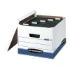 File Storage|Bankers Box® Bankers Box Medium-Duty FastFold Corrugated File Boxes, Lift-off Lid, Letter/Legal Size, White/Blue, 4/Carton (00785)