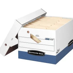 File Storage|Bankers Box® Bankers Box Presto Heavy-Duty Instant Assembly File Storage Boxes, Lift-Off Lid, Letter/Legal Size, 4/Pack (0063602)