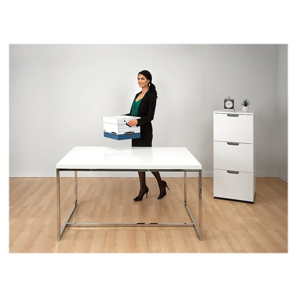 File Storage|Bankers Box® Bankers Box Presto Heavy-Duty Instant Assembly File Storage Boxes, Lift-Off Lid, Letter/Legal Size, 4/Pack (0063602)