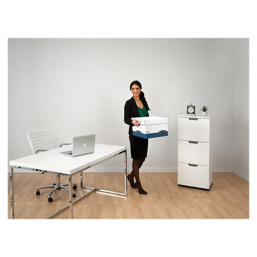 File Storage|Bankers Box® Bankers Box Presto Heavy-Duty Instant Assembly File Storage Boxes, Lift-Off Lid, Letter/Legal Size, 4/Pack (0063602)