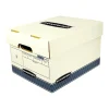 File Storage|Bankers Box® Bankers Box R-Kive O/S Heavy-Duty FastFold, File Storage Boxes, Lift-Off Lid, Letter/Legal Size, White/Blue, 20/BL (0077103)