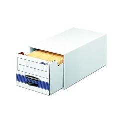 File Storage|Bankers Box® Bankers Box Stor/Drawer File Storage Drawer, Stackable, Legal Size, White/Blue (00722)