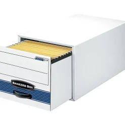 File Storage|Bankers Box® Bankers Box Stor/Drawer Steel Plus File Drawers, Letter Size, White/Blue, 6/Carton (00311)