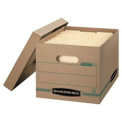 File Storage|Bankers Box® Bankers Box Stor/File 100% Recycled Corrugated File Storages Boxes, Lift-Off Lid, Letter/Legal Size, Brown, 12/Carton (1277601)