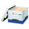 File Storage|Bankers Box® Bankers Box Stor/File™ Medium-Duty FastFold File Storage Boxes, Lift-Off Lid, Letter/Legal Size, White/Blue, 12/Carton (00789)