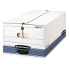 File Storage|Bankers Box® Bankers Box Stor/File Medium-Duty FastFold File Storage Boxes, String & Button, Legal Size, White/Blue, 4/Carton (0070503)