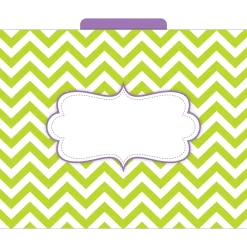 File Folders|Barker Creek Beautiful Chevron File Folder, 1/3-Cut Tab, Letter Size, Assorted, 12/Pack (2010)