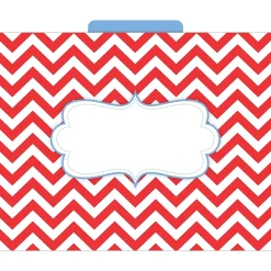 File Folders|Barker Creek Beautiful Chevron File Folder, 1/3-Cut Tab, Letter Size, Assorted, 12/Pack (2010)