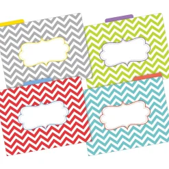 File Folders|Barker Creek Beautiful Chevron File Folder, 1/3-Cut Tab, Letter Size, Assorted, 24/Set (4394)