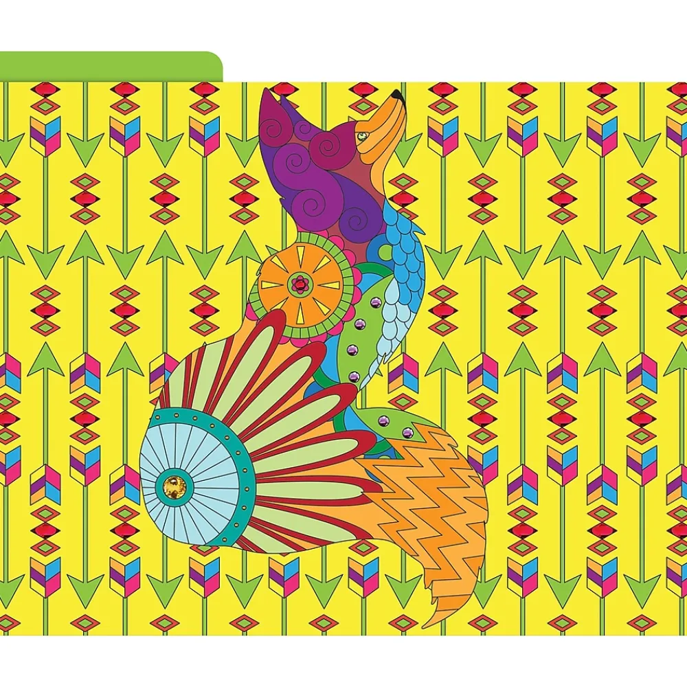 File Folders|Barker Creek Bohemian Animals File Folder, 1/3-Cut Tab, Letter Size, Assorted, 12/Pack (2012)