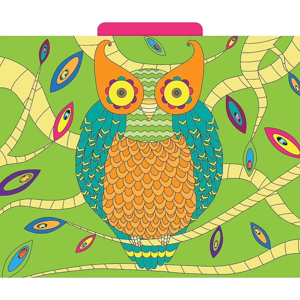 File Folders|Barker Creek Bohemian Animals File Folder, 1/3-Cut Tab, Letter Size, Assorted, 12/Pack (2012)