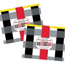 File Folders|Barker Creek Buffalo Plaid & Wide Stripes Letter-Size File Folders, Multi-Design Set, 24/Set (BC3962)