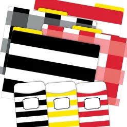 File Folders|Barker Creek Buffalo Plaid & Wide Stripes File Folder, 1/3-Cut Tab, Letter Size, Assorted, 42/Set (4421)