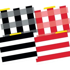 File Folders|Barker Creek Buffalo Plaid & Wide Stripes Fashion File Folders, 3-Tab, Letter Size, Assorted, 12/Pack (BC1341)