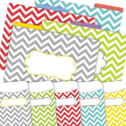 File Folders|Barker Creek Chevron Beautiful File Folders, 1/3-Cut Tab, Letter Size, Assorted, 42/Set (4415)