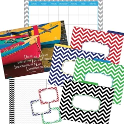 File Folders|Barker Creek Chevron Nautical Office/Classroom Set, 109 Pieces/Set (BC6004)