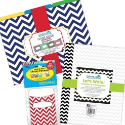 File Folders|Barker Creek Chevron Nautical On-Trend Organizer Set, 92/Set (4093)