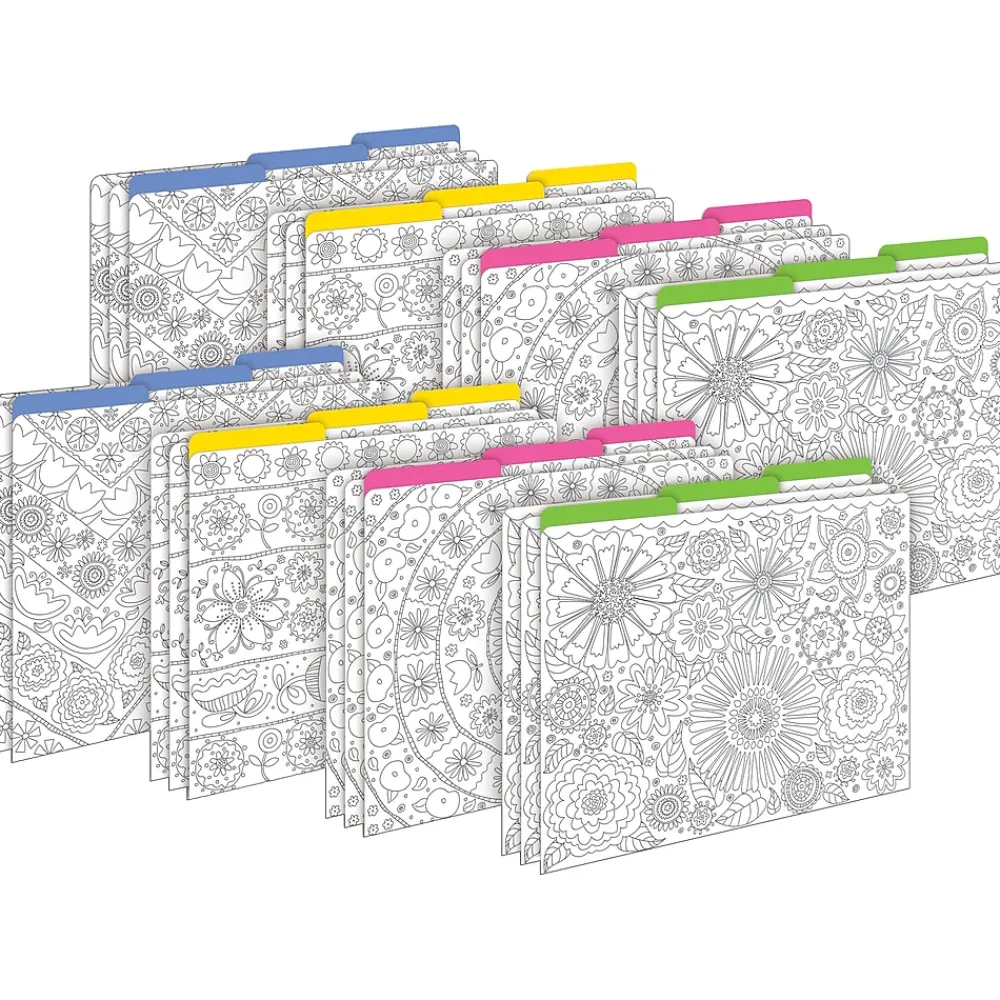 File Folders|Barker Creek Color Me! File Folder Set, 1/3-Cut Tab, Letter Size, In My Garden, 24/Set (4386)