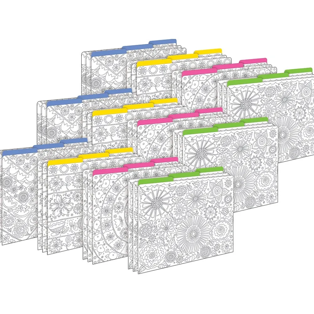 File Folders|Barker Creek Color Me! File Folder Set, 1/3-Cut Tab, Letter Size, In My Garden, 36/Set (4387)