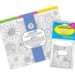 File Folders|Barker Creek Color Me! Folder & Pocket Set, 1/3-Cut Tab, Letter Size, In My Garden, 42/Set (4409)
