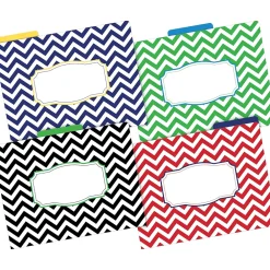 File Folders|Barker Creek File Folder Set, 1/3-Cut Tab, Letter Size, Nautical Chevron, 36/Set (4385)