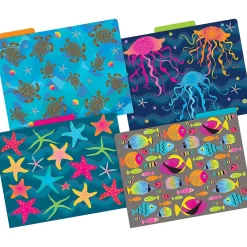 File Folders|Barker Creek File Folder Set, 1/3-Cut Tab, Letter Size, Kai Ola, 36/Set (4383)