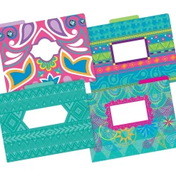 File Folders|Barker Creek File Folder Set, 1/3-Cut Tab, Letter Size, Bohemian, 24/Set (4374)