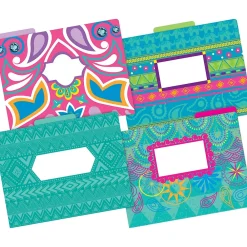 File Folders|Barker Creek File Folder Set, 1/3-Cut Tab, Letter Size, Bohemian, 12/Pack (2002)