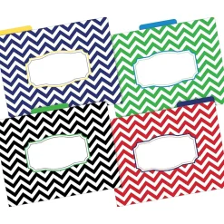 File Folders|Barker Creek File Folder Set, 1/3-Cut Tab, Letter Size, Chevron, 24/Set (4135)