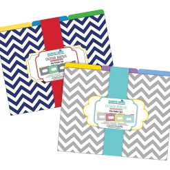 File Folders|Barker Creek File Folder Set, 1/3-Cut Tab, Letter Size, Chevron, 24/Set (4135)