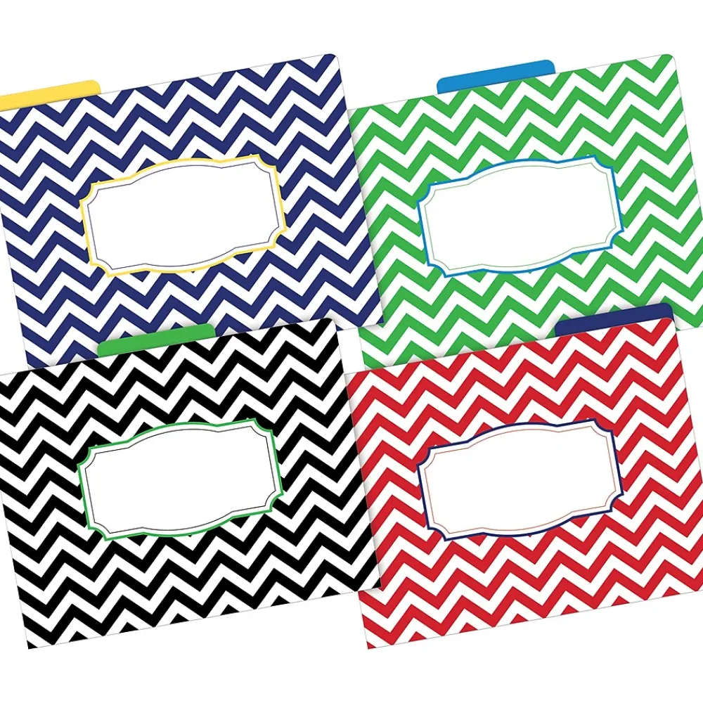 File Folders|Barker Creek File Folder Set, 1/3-Cut Tab, Letter Size, Nautical Chevron, 12/Pack (2007)