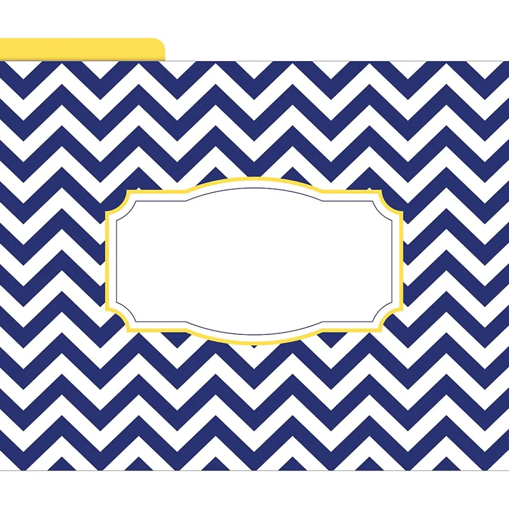 File Folders|Barker Creek File Folder Set, 1/3-Cut Tab, Letter Size, Nautical Chevron, 12/Pack (2007)