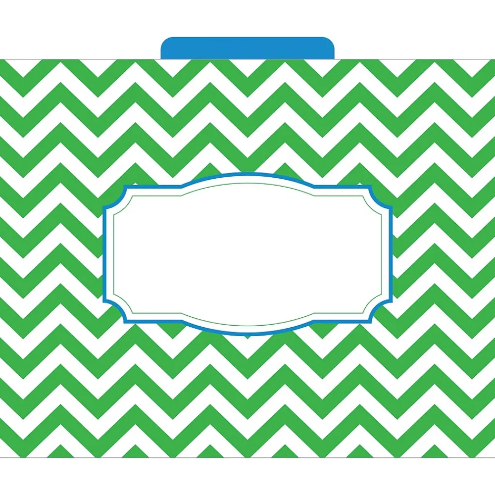 File Folders|Barker Creek File Folder Set, 1/3-Cut Tab, Letter Size, Nautical Chevron, 12/Pack (2007)