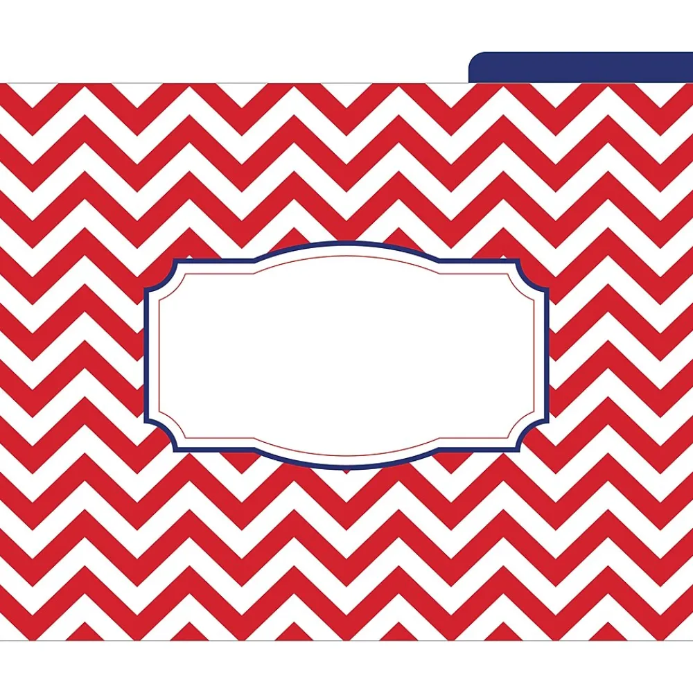 File Folders|Barker Creek File Folder Set, 1/3-Cut Tab, Letter Size, Nautical Chevron, 12/Pack (2007)
