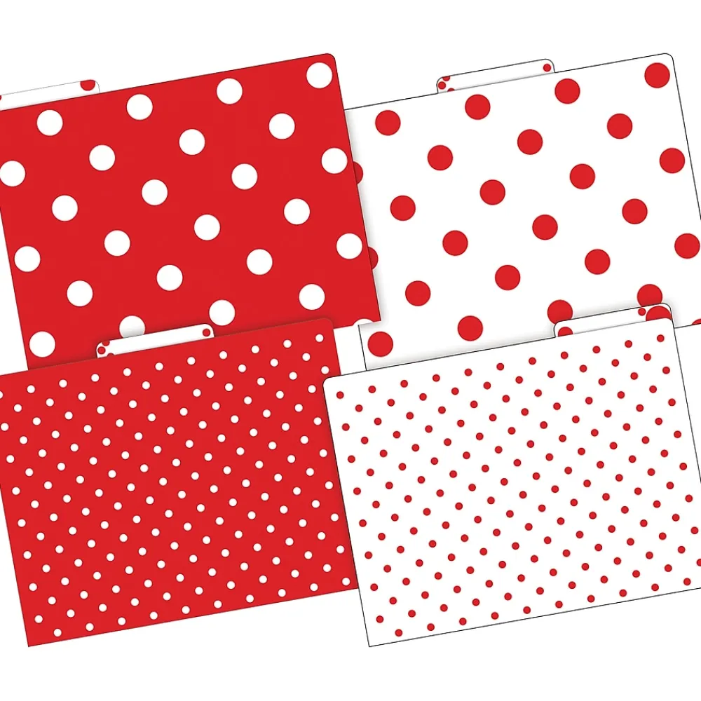 File Folders|Barker Creek File Folder Set, 1/3-Cut Tab, Letter Size, Dots, 24/Set (4424)