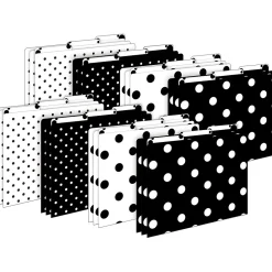 File Folders|Barker Creek File Folder Set, 1/3-Cut Tab, Letter Size, Black & White Dot, 24/Set (4378)