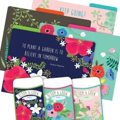 File Folders|Barker Creek Folder & Pocket Set, 1/3-Cut Tab, Letter Size, Petals & Prickles, 42/Set (4418)