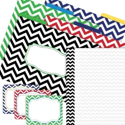 File Folders|Barker Creek Get Organized File Folder Set, 1/3-Cut Tab, Letter Size, Chevron Nautical, 107/Set (138)