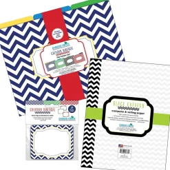 File Folders|Barker Creek Get Organized File Folder Set, 1/3-Cut Tab, Letter Size, Chevron Nautical, 107/Set (138)