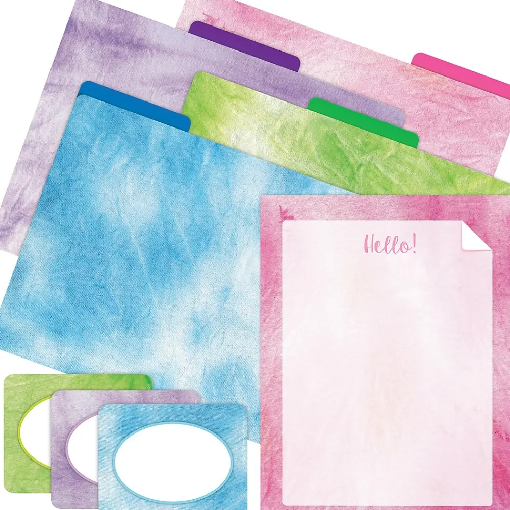 File Folders|Barker Creek Pink Tie-Dye File Folder, 1/3-Cut Tab, Letter Size, Assorted, 107/Set (157)