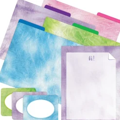 File Folders|Barker Creek Purple Tie-Dye File Folder, 1/3-Cut Tab, Letter Size, Assorted, 107/Set (153)
