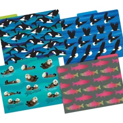 File Folders|Barker Creek Sea & Sky File Folder, 1/3-Cut Tab, Letter Size, Assorted, 12/Pack (2015)
