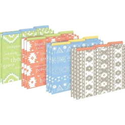 File Folders|Barker Creek Thoughtfulness File Folders, 3-Tab, Letter Size, Assorted, 12/Pack (BC1307)