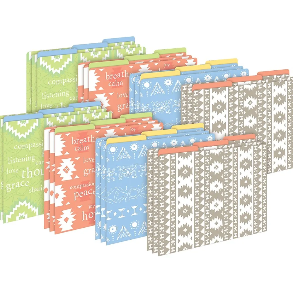 File Folders|Barker Creek Thoughtfulness File Folder, 1/3-Cut Tab, Letter Size, Assorted, 24/Set (4406)
