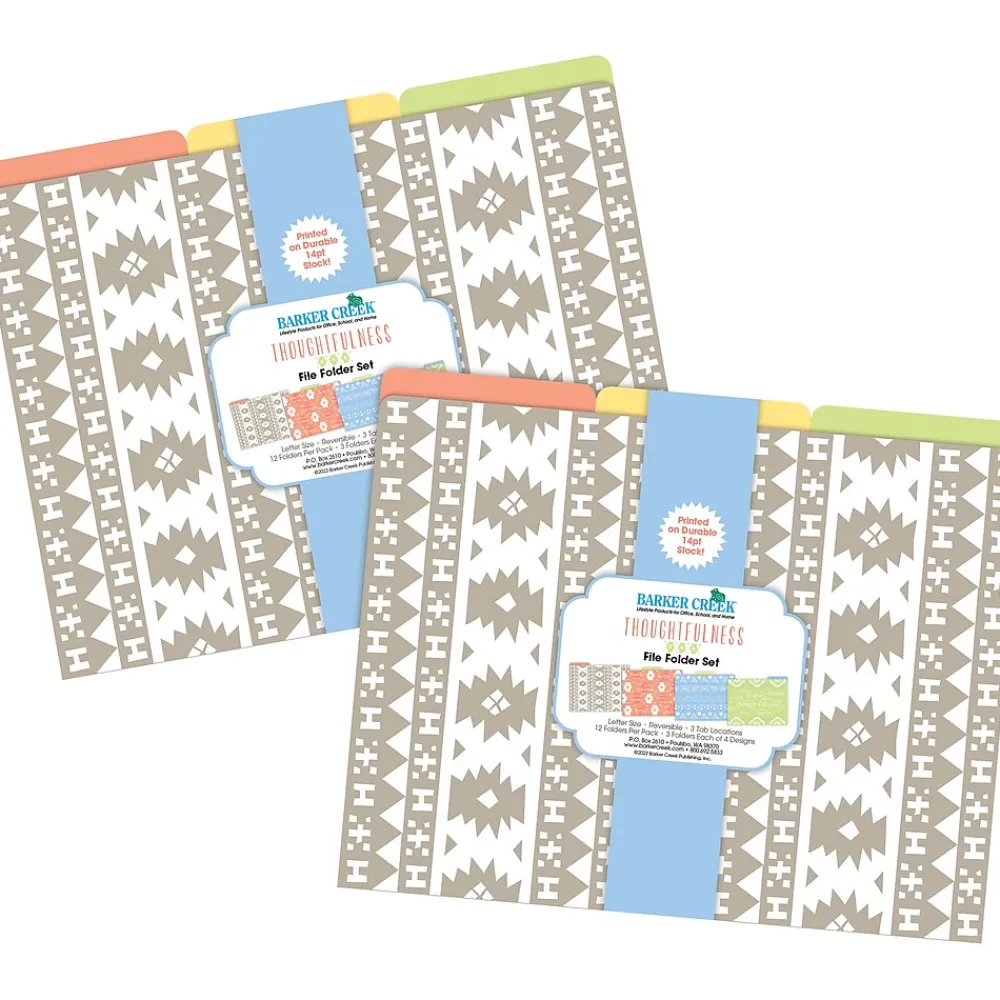 File Folders|Barker Creek Thoughtfulness File Folder, 1/3-Cut Tab, Letter Size, Assorted, 24/Set (4406)