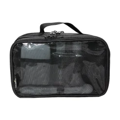 9.75" 5-Piece Polyester Toiletry Bag Kit, Black (51E60169DHA)<Basics