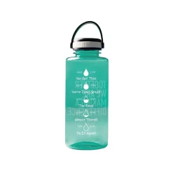 Baudville Drink it Up! "Making a Difference" Plastic Water Bottle, 36 oz., Green, 2/Pack (1396376P231)