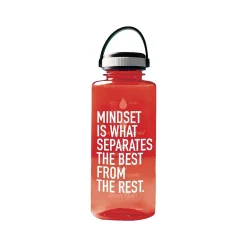 Baudville Drink it Up! "The Best" Plastic Water Bottle, 36 oz., Red, 2/Pack (1396379P231)